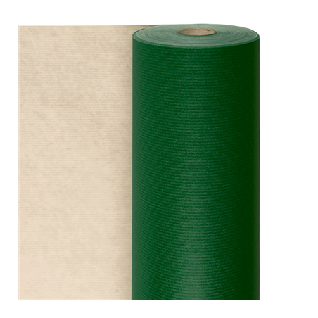 PAPIER CADEAU COULEUR UNIE  60 G/M2 0,70x100 M VERT KRAFT VERGÉ (1 UNITÉ)