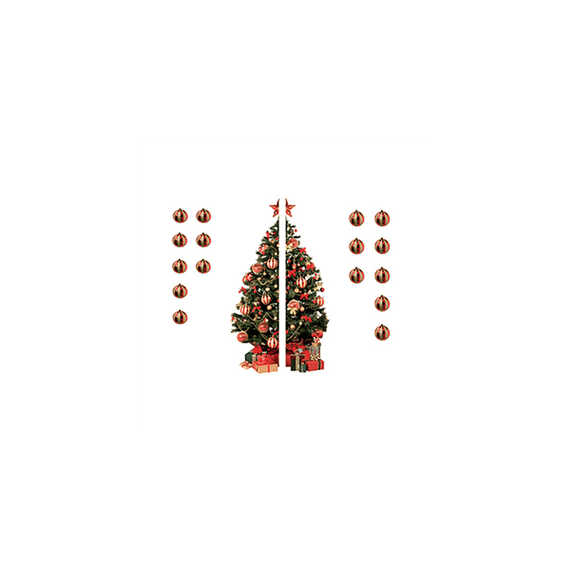 FIGURE ELECTROSTATIQUE "SAPIN"  15+15x60 CM ASSORTI PVC (1 UNITÉ)