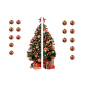 FIGURE ELECTROSTATIQUE "SAPIN"  15+15x60 CM ASSORTI PVC (1 UNITÉ)