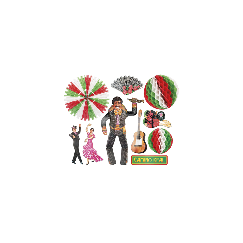 KIT DE DECORATION "HAPPY FIESTA"  65x49 CM ASSORTI CARTON (1 UNITÉ)