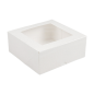 BOÎTES PATISSERIES AVEC FENÊTRE 'THEPACK' 250 G/M2 + OPP 18x18x7,5 CM BLANC CARTON ONDULÉ NANO-MICRO (200 UNITÉ)