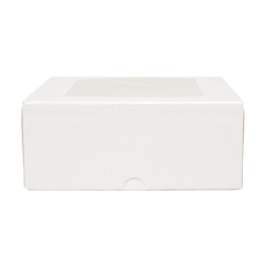BOÎTES PATISSERIES AVEC FENÊTRE 'THEPACK' 250 G/M2 + OPP 18x18x7,5 CM BLANC CARTON ONDULÉ NANO-MICRO (200 UNITÉ)