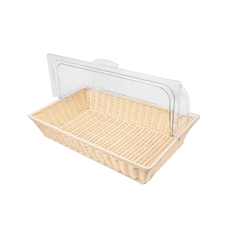 CORBEILLE SIMILAIRE OSIER AVEC COUPOLE GN 1/1   BEIGE PP (1 UNITÉ)