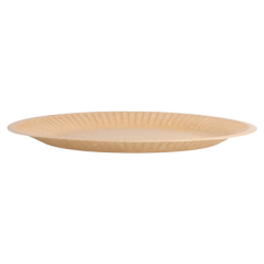 ASSIETTES RONDES EN RELIEF BIO-LAQUÉES 260 G/M2 Ø 18 CM NATUREL CARTON (400 UNITÉ)