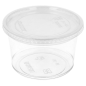POTS TRAITEUR + COUVERCLES 375 ML Ø11,7x6,1 CM TRANSPARENT PET (250 UNITÉ)