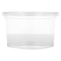 POTS TRAITEUR + COUVERCLES 375 ML Ø11,7x6,1 CM TRANSPARENT PET (250 UNITÉ)