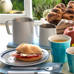 POT À LAIT SANS COUVERCLE 600 ML 13x8x11 CM BLANC INOX (1 UNITÉ)