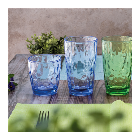 GOBELETS 300 ML Ø 8,4/6,3x9,2 CM BLEU POLYCARBONATE (12 UNITÉ)