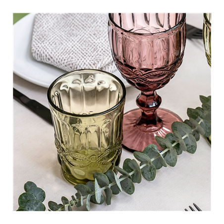 GOBELETS VINTAGE 'WAKI GLASS' 250 ML Ø8x10 CM VERT VERRE (6 UNITÉ)