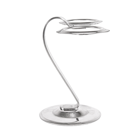 SUPPORT POUR 2 CORNETS À GLACE  11x7,5 CM ARGENTE INOX (1 UNITÉ)