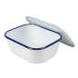 RÉCIPIENTS AVEC COUVERCLE 'ENAMELWARE' 2100 ML 23,5x19x9 CM BLANC ACIER ÉMAILLÉ (3 UNITÉ)