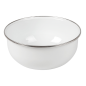 BOLS AVEC COUVERCLE 'ENAMELWARE' 1000 ML Ø 18x7,3 CM BLANC ACIER ÉMAILLÉ (6 UNITÉ)