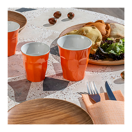 GOBELETS EMPILABLES 'ASAMI WARE' 180 ML Ø 7,5x7,6 CM ROUGE MÉLAMINE (10 UNITÉ)