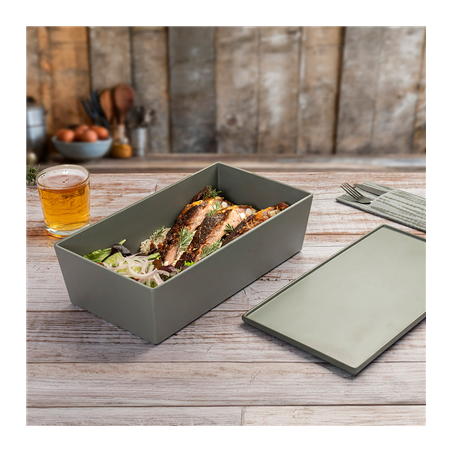 SERVING BOX AVEC COUVERCLE 'ASAMI WARE' 3,8 L 32,5x17,9x9,5 CM GRIS MÉLAMINE (1 UNITÉ)