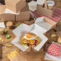 BOÎTES HAMBURGER 'THEPACK' 240 G/M2 15,5x15,5x11,5 CM (XXL) NATUREL CARTON ONDULÉ NANO-MICRO (300 UNITÉ)
