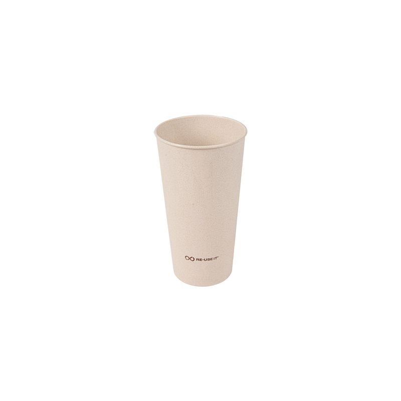 VERRES RÉUTILISABLES 400 ML Ø7,6/5,3x13,6 CM NATUREL RICE HUSK BIOCOMPOSITE (500 UNITÉ)