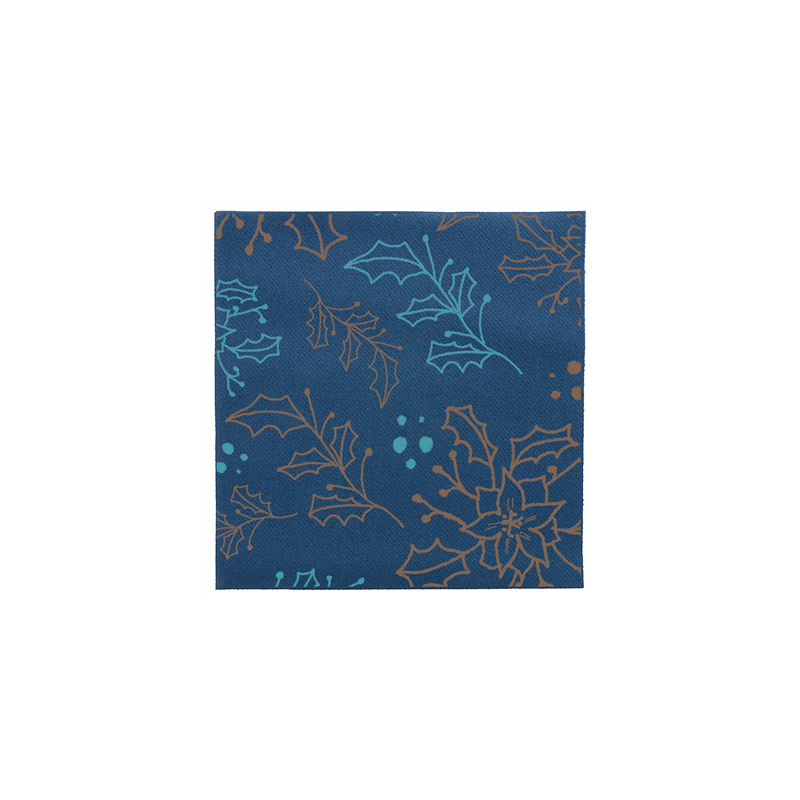 SERVIETTES 'HOLLY' 55 G/M2 40x40 CM BLEU AIRLAID (700 UNITÉ)