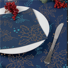SERVIETTES 'HOLLY' 55 G/M2 40x40 CM BLEU AIRLAID (700 UNITÉ)