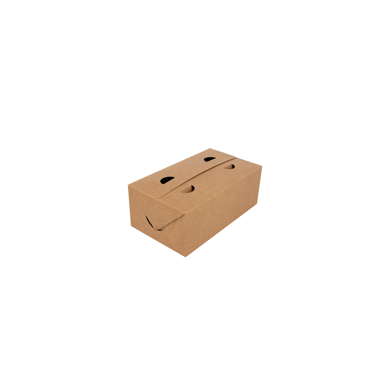 BOÎTES REPAS À EMPORTER 1 L 300 G/M2 11x18x7 CM MARRON CARTON (50 UNITÉ)
