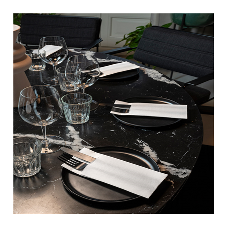 SERVIETTES KANGOUROU 'ECOLABEL - DOUBLE POINT' 18 G/M2 33x40 CM BLANC OUATE (1400 UNITÉ)