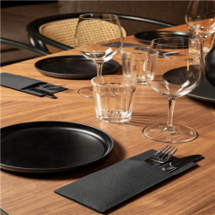 SERVIETTES KANGOUROU 'ECOLABEL - DOUBLE POINT' 18 G/M2 33x40 CM NOIR OUATE (1400 UNITÉ)