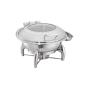 CHAFING DISH ROND AVEC FENÊTRE 6 L Ø 52x45,5x34 CM ARGENTE INOX + CRISTAL (1 UNITÉ)