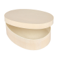 MINI BOÎTE OVALE AVEC COUVERCLE  19,5x14,5x5 CM NATUREL BOIS (20 UNITÉ)