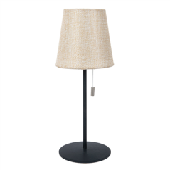 LAMPE LED SANS FIL 3 NIVEAUX 4000 mAH Ø 12,5x33 CM NOIR/NATUREL METAL (1 UNITÉ)