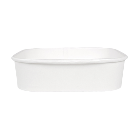 RÉCIPIENTS CARRÉS 750 ML 320 + 26 PE G/M2 16,7x16,7x4,3 CM BLANC KRAFT (300 UNITÉ)