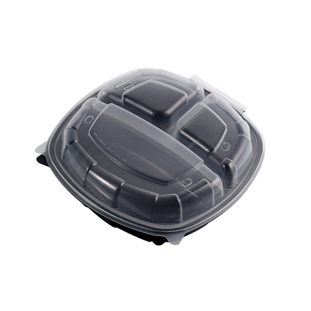 RÉCIPIENTS AVEC COUVERCLE CHARNIÈRE 3 COMPARTIMENTS MICRO-ONDABLES