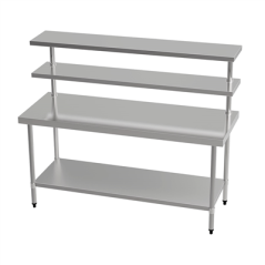 TABLE TRAVAIL 2 NIVEAUX + 2 ÉTAGÈRES