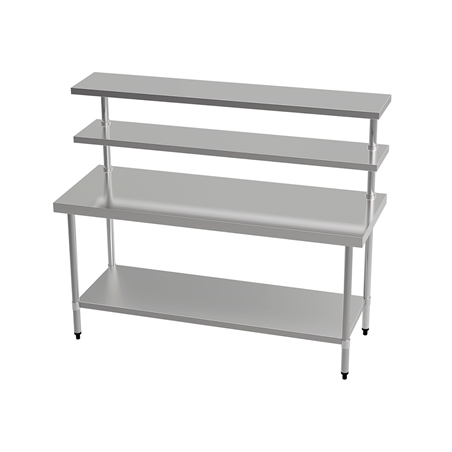 TABLE TRAVAIL 2 NIVEAUX + 2 ÉTAGÈRES