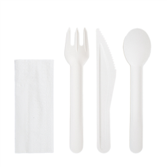 SET 4/1 FOURCHETTE, COUTEAU, CUILLÈRE, SERVIETTE