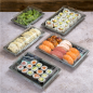 RÉCIPIENTS POUR "SUSHI" 225 ML 22x9x2 CM ARGENTE RPET (328 UNITÉ)