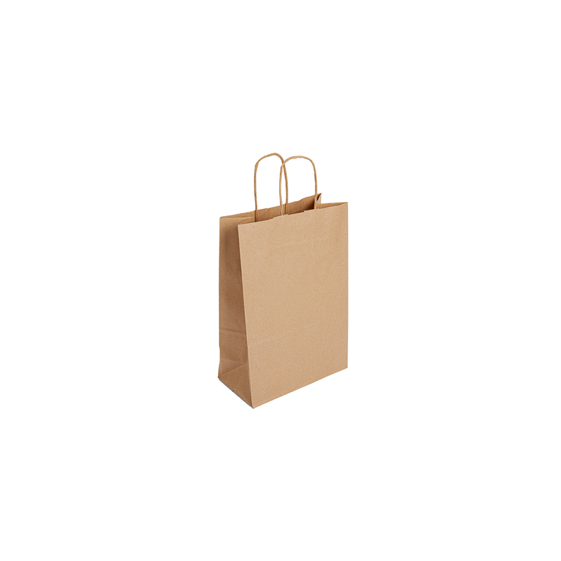 SACS SOS AVEC ANSES  80 G/M2 22+12x27 CM NATUREL KRAFT (250 UNITÉ)
