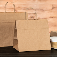 SACS SOS TRAITEUR AVEC ANSES  80 G/M2 24+15x29 CM NATUREL KRAFT (250 UNITÉ)