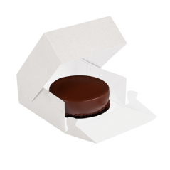 BOÎTES PATISSERIES SANS FENÊTRE 'THEPACK' 250 G/M2 17x14x11,5 CM BLANC CARTON ONDULÉ NANO-MICRO (200 UNITÉ)