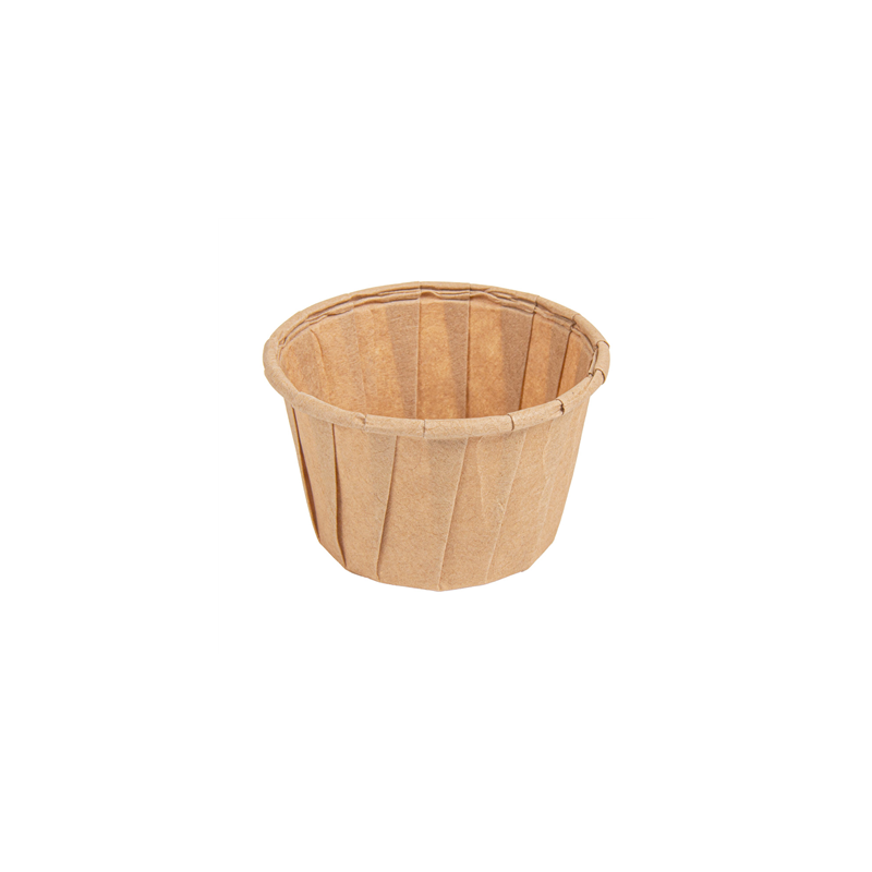 POTS TRAITEUR PAPIER PLISSÉ 45 ML (1,5 oz) 80 G/M2 Ø5/3,6x3,1 CM NATUREL PARCH.INGRAISSABLE (250 UNITÉ)
