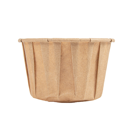POTS TRAITEUR PAPIER PLISSÉ 90 ML (3 oz) 80 G/M2 Ø6,5/4,9x3,8 CM NATUREL PARCH.INGRAISSABLE (250 UNITÉ)
