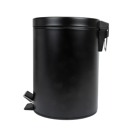POUBELLE À PEDALE AVEC RÉCEPTACLE INTÉRIEUR 5 L Ø 20,5x28 CM NOIR ACIER (1 UNITÉ)