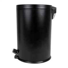 POUBELLE À PEDALE AVEC RÉCEPTACLE INTÉRIEUR 20 L Ø 29,5x44 CM NOIR ACIER (1 UNITÉ)