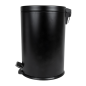 POUBELLE À PEDALE AVEC RÉCEPTACLE INTÉRIEUR 20 L Ø 29,5x44 CM NOIR ACIER (1 UNITÉ)