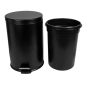 POUBELLE À PEDALE AVEC RÉCEPTACLE INTÉRIEUR 20 L Ø 29,5x44 CM NOIR ACIER (1 UNITÉ)