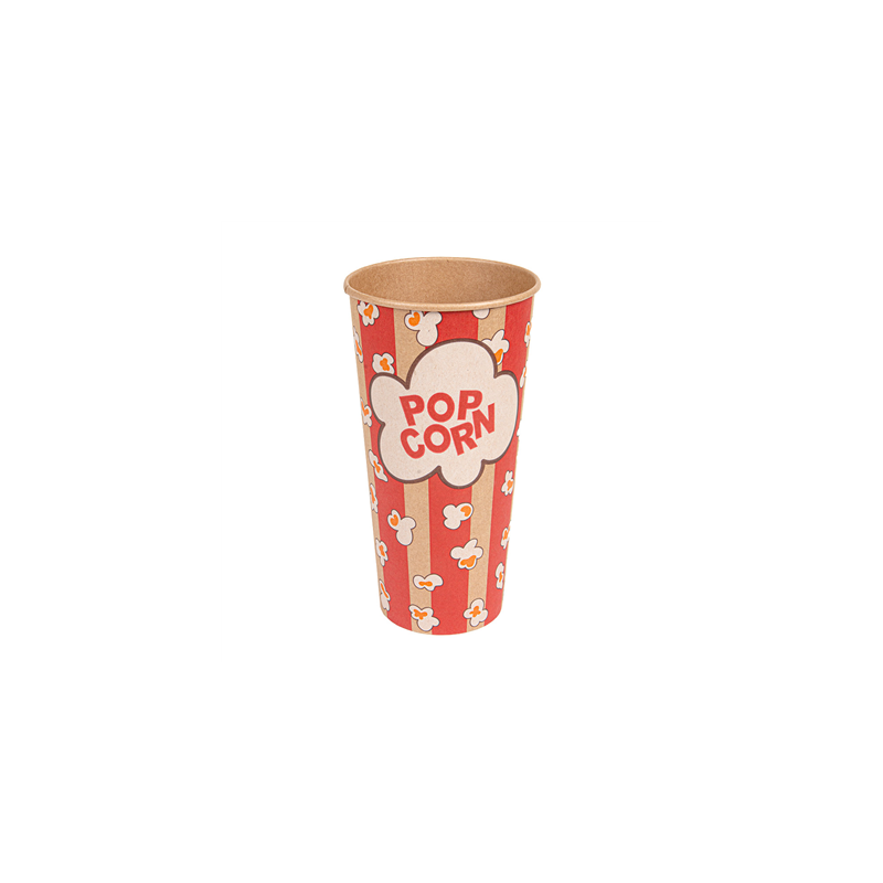 RÉCIPIENTS POUR POP-CORN 720 ML 230 +20 PE G/M2 Ø 9,5/6,5x17,7 CM KRAFT (1000 UNITÉ)