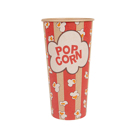 RÉCIPIENTS POUR POP-CORN 720 ML 230 +20 PE G/M2 Ø 9,5/6,5x17,7 CM KRAFT (1000 UNITÉ)