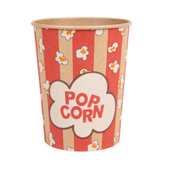 RÉCIPIENTS POUR POP-CORN 960 ML 230 +20 PE G/M2 Ø 11,6/8,8x14,2 CM KRAFT (500 UNITÉ)