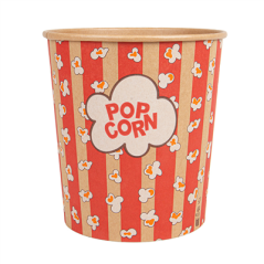 RÉCIPIENTS POUR POP-CORN 3900 ML 260 +20 PE G/M2 Ø 18,5/14,5x19,5 CM KRAFT (150 UNITÉ)