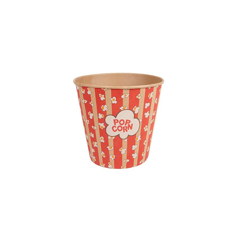 RÉCIPIENTS POUR POP-CORN 5100 ML 300 +20 PE G/M2 Ø 22,7/16x21 CM KRAFT (100 UNITÉ)