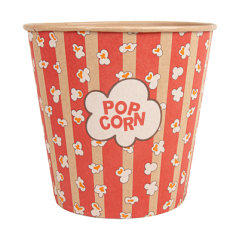 RÉCIPIENTS POUR POP-CORN 5100 ML 300 +20 PE G/M2 Ø 22,7/16x21 CM KRAFT (100 UNITÉ)