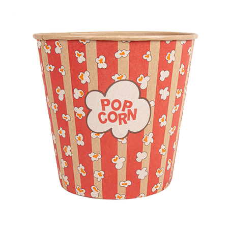 RÉCIPIENTS POUR POP-CORN 5100 ML 300 +20 PE G/M2 Ø 22,7/16x21 CM KRAFT (100 UNITÉ)